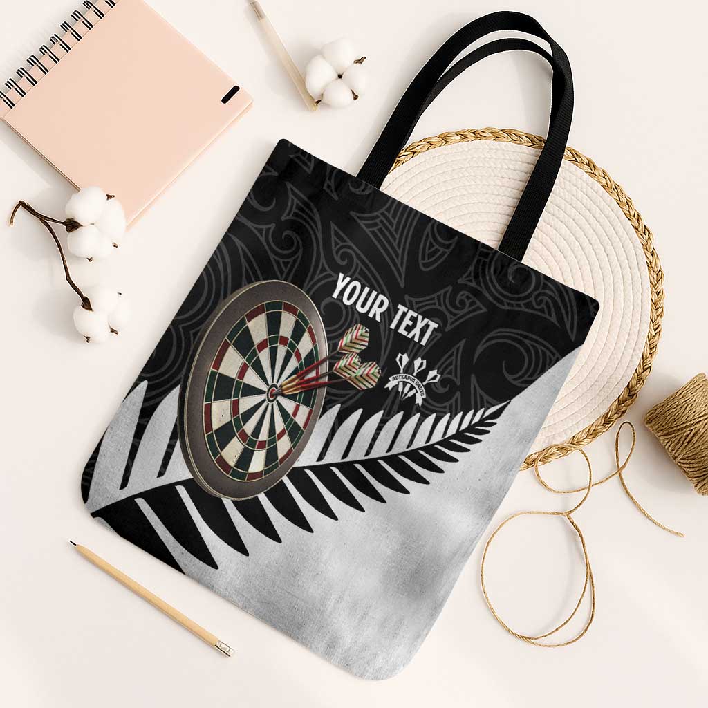 Personalised New Zealand Darts Tote Bag Silver Fern Aotearoa Maori Pattern - Aussie Hoodie