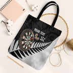Personalised New Zealand Darts Tote Bag Silver Fern Aotearoa Maori Pattern - Aussie Hoodie