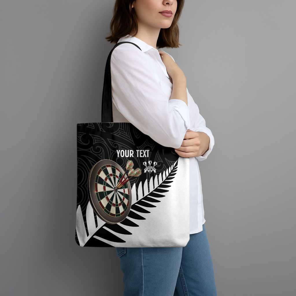 Personalised New Zealand Darts Tote Bag Silver Fern Aotearoa Maori Pattern - Aussie Hoodie