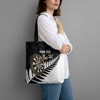 Personalised New Zealand Darts Tote Bag Silver Fern Aotearoa Maori Pattern - Aussie Hoodie