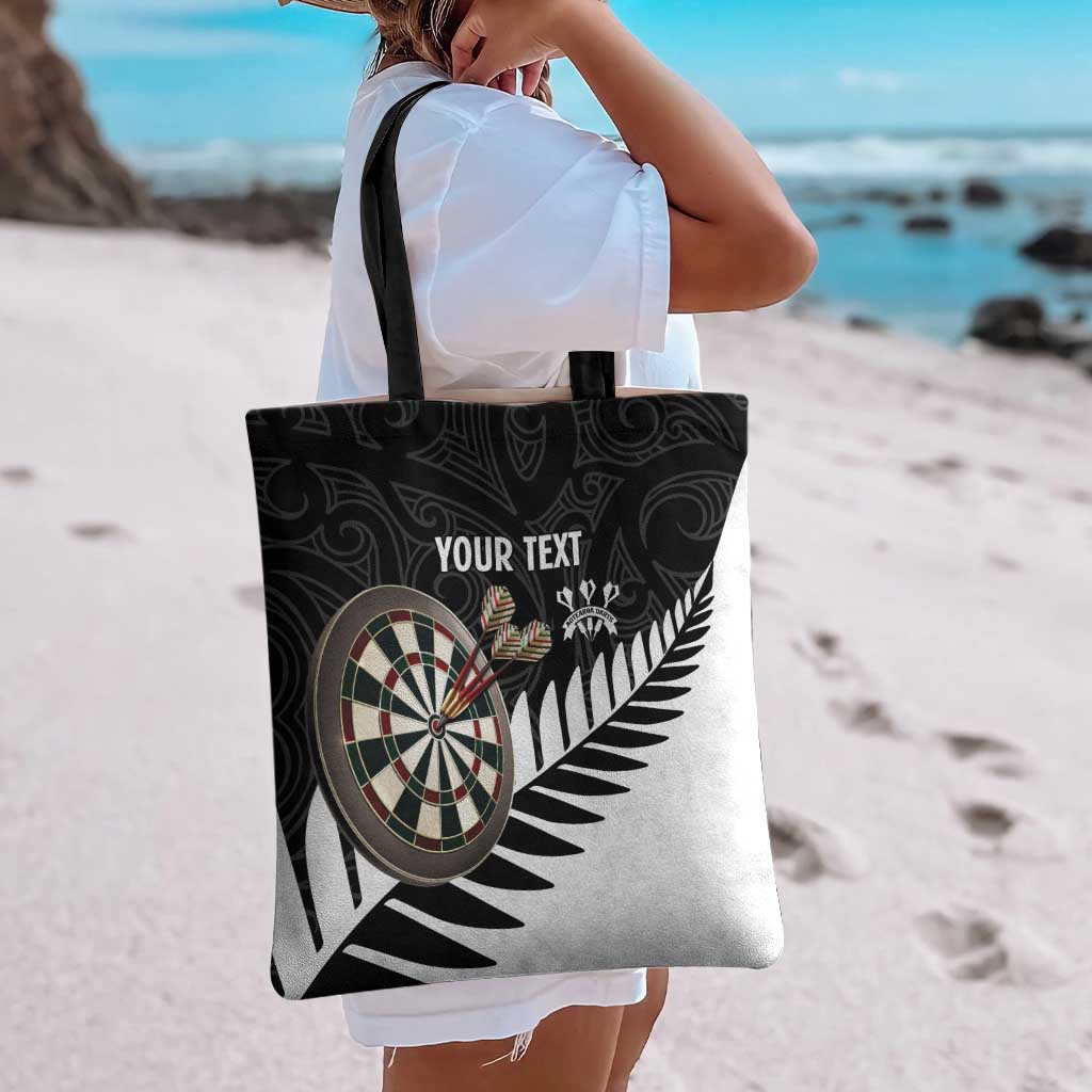 Personalised New Zealand Darts Tote Bag Silver Fern Aotearoa Maori Pattern - Aussie Hoodie