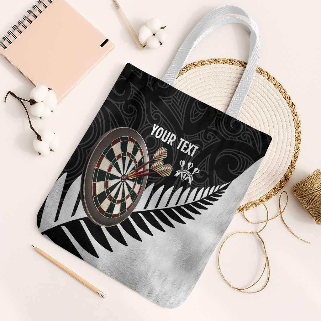 Personalised New Zealand Darts Tote Bag Silver Fern Aotearoa Maori Pattern - Aussie Hoodie