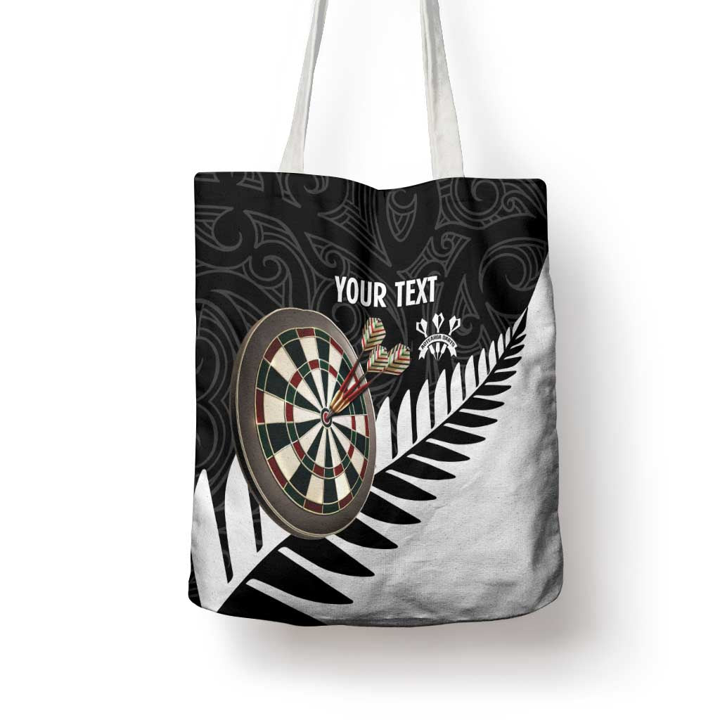 Personalised New Zealand Darts Tote Bag Silver Fern Aotearoa Maori Pattern - Aussie Hoodie