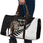 Personalised New Zealand Darts Travel Bag Silver Fern Aotearoa Maori Pattern - Aussie Hoodie