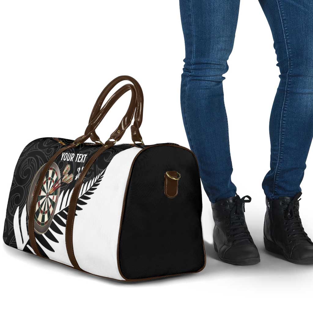 Personalised New Zealand Darts Travel Bag Silver Fern Aotearoa Maori Pattern - Aussie Hoodie