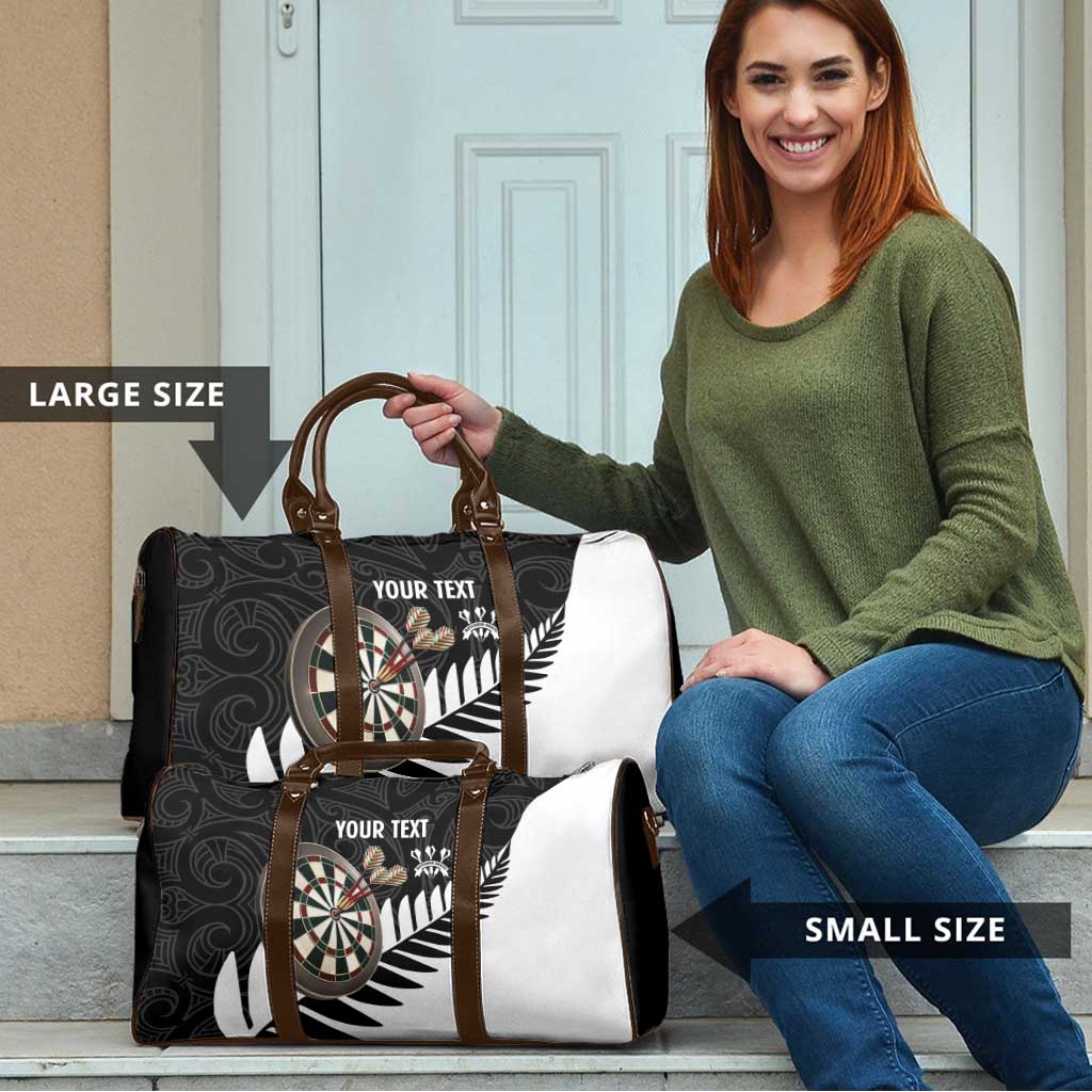 Personalised New Zealand Darts Travel Bag Silver Fern Aotearoa Maori Pattern - Aussie Hoodie