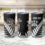 Personalised New Zealand Darts Tumbler Cup Silver Fern Aotearoa Maori Pattern - Aussie Hoodie