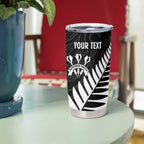 Personalised New Zealand Darts Tumbler Cup Silver Fern Aotearoa Maori Pattern - Aussie Hoodie