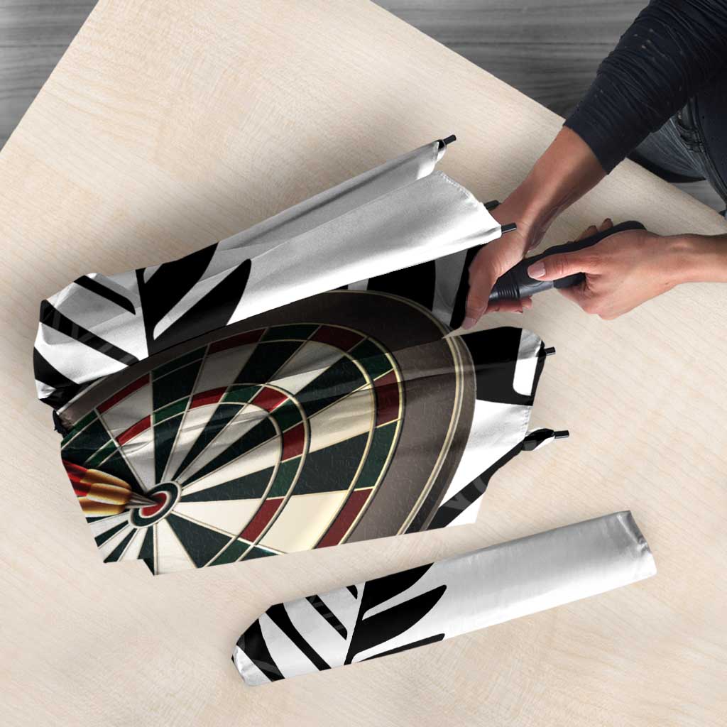 Personalised New Zealand Darts Umbrella Silver Fern Aotearoa Maori Pattern - Aussie Hoodie