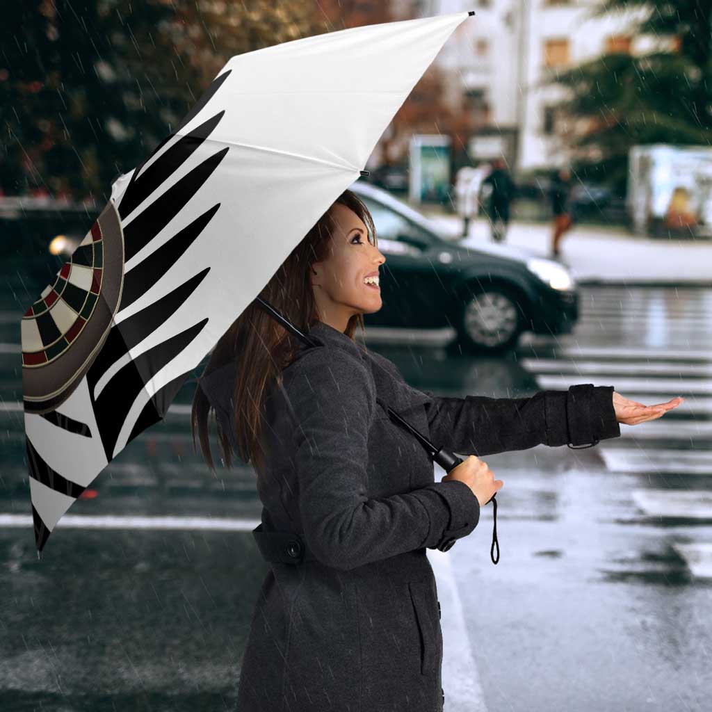 Personalised New Zealand Darts Umbrella Silver Fern Aotearoa Maori Pattern - Aussie Hoodie