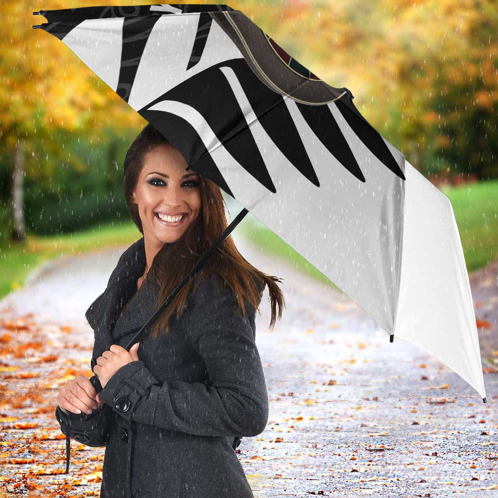 Personalised New Zealand Darts Umbrella Silver Fern Aotearoa Maori Pattern - Aussie Hoodie