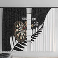 Personalised New Zealand Darts Window Curtain Silver Fern Aotearoa Maori Pattern - Aussie Hoodie