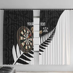 Personalised New Zealand Darts Window Curtain Silver Fern Aotearoa Maori Pattern - Aussie Hoodie