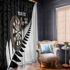Personalised New Zealand Darts Window Curtain Silver Fern Aotearoa Maori Pattern - Aussie Hoodie