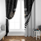 Personalised New Zealand Darts Window Curtain Silver Fern Aotearoa Maori Pattern - Aussie Hoodie