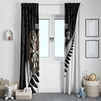 Personalised New Zealand Darts Window Curtain Silver Fern Aotearoa Maori Pattern - Aussie Hoodie