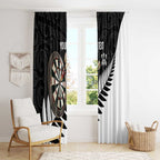 Personalised New Zealand Darts Window Curtain Silver Fern Aotearoa Maori Pattern - Aussie Hoodie