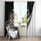 Personalised New Zealand Darts Window Curtain Silver Fern Aotearoa Maori Pattern - Aussie Hoodie
