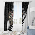 Personalised New Zealand Darts Window Curtain Silver Fern Aotearoa Maori Pattern - Aussie Hoodie