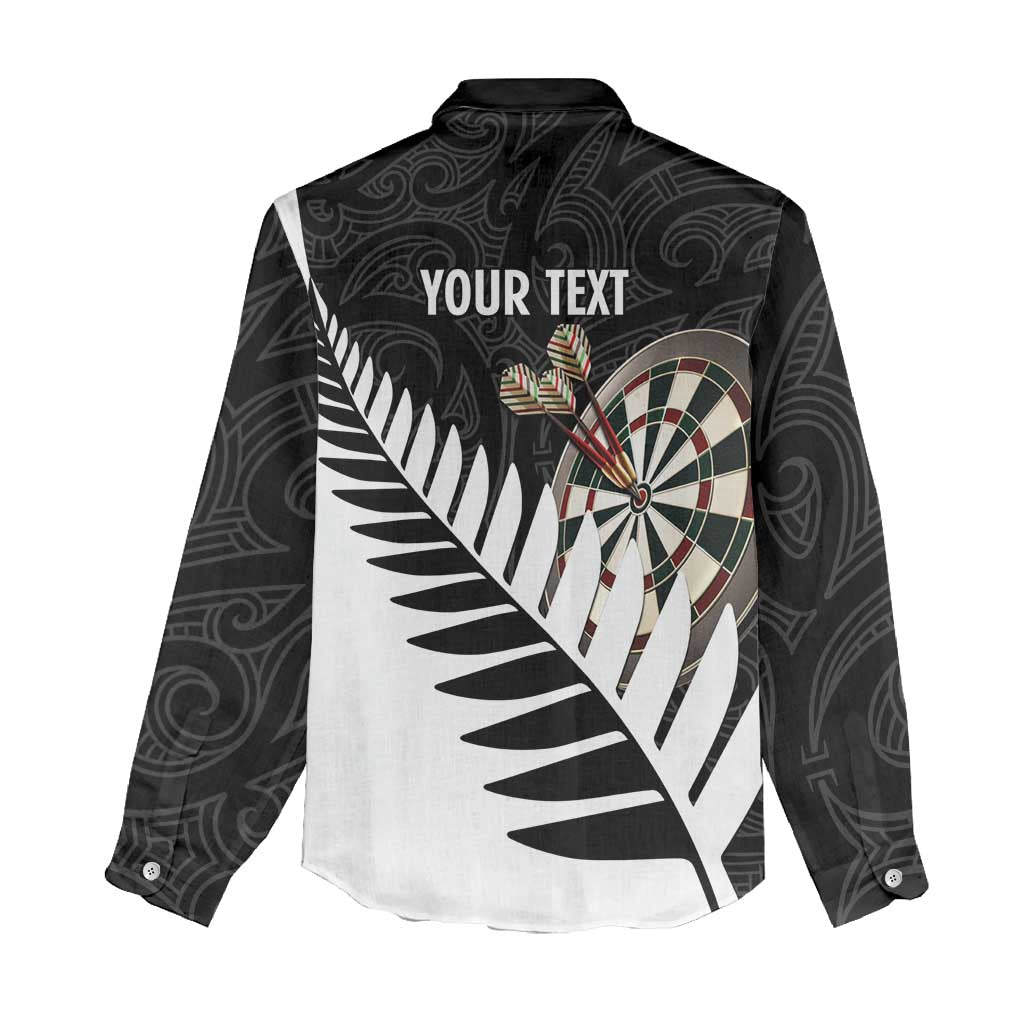 Personalised New Zealand Darts Women Casual Shirt Silver Fern Aotearoa Maori Pattern - Aussie Hoodie