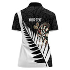 Personalised New Zealand Darts Women Polo Shirt Silver Fern Aotearoa Maori Pattern - Aussie Hoodie