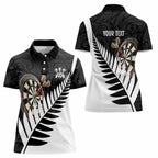 Personalised New Zealand Darts Women Polo Shirt Silver Fern Aotearoa Maori Pattern - Aussie Hoodie