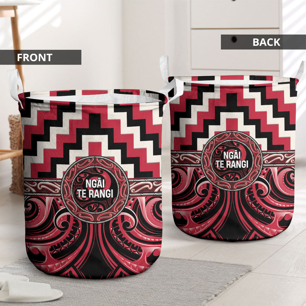 Aotearoa Ngai Te Rangi Laundry Basket Maori Iwi Poutama Puhoro Tattoo