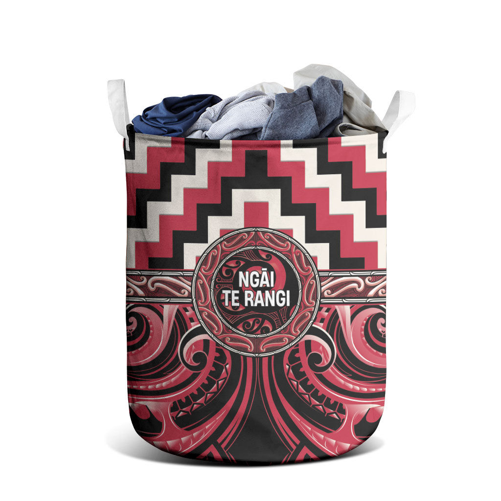 Aotearoa Ngai Te Rangi Laundry Basket Maori Iwi Poutama Puhoro Tattoo