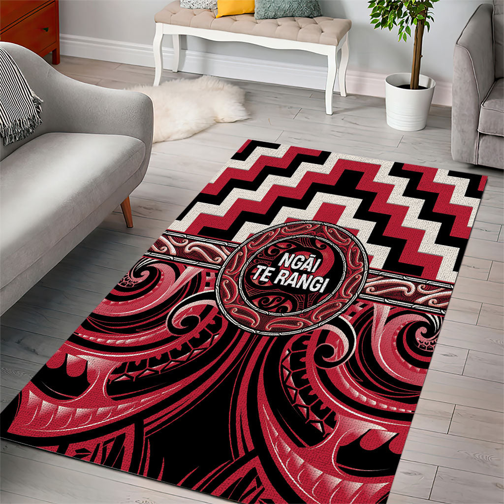 Aotearoa Ngai Te Rangi Area Rug Maori Iwi Poutama Puhoro Tattoo