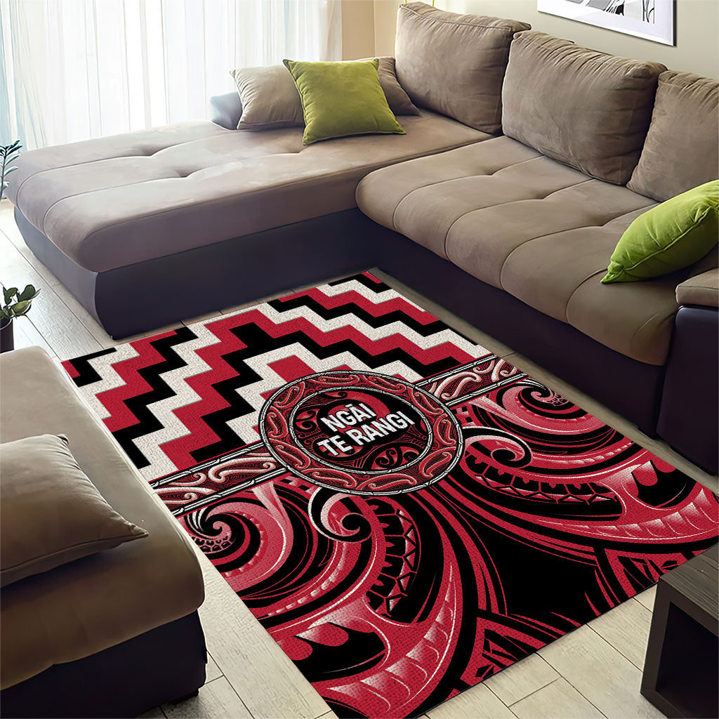 Aotearoa Ngai Te Rangi Area Rug Maori Iwi Poutama Puhoro Tattoo