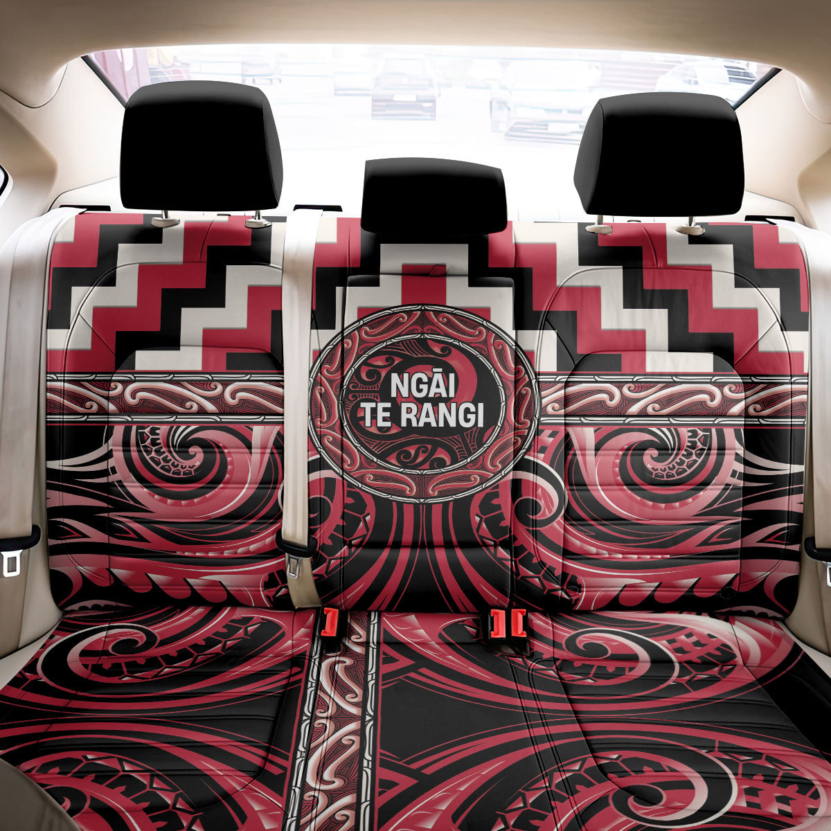Aotearoa Ngai Te Rangi Back Car Seat Cover Maori Iwi Poutama Puhoro Tattoo