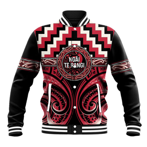 Aotearoa Ngai Te Rangi Personalised Baseball Jacket Maori Iwi Poutama Puhoro Tattoo