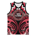 Aotearoa Ngai Te Rangi Personalised Basketball Jersey Maori Iwi Poutama Puhoro Tattoo