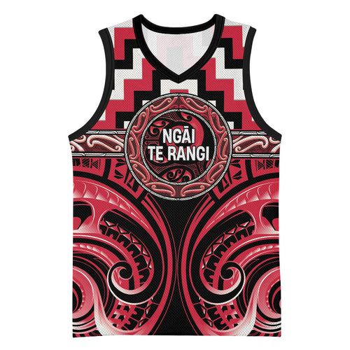 Aotearoa Ngai Te Rangi Personalised Basketball Jersey Maori Iwi Poutama Puhoro Tattoo
