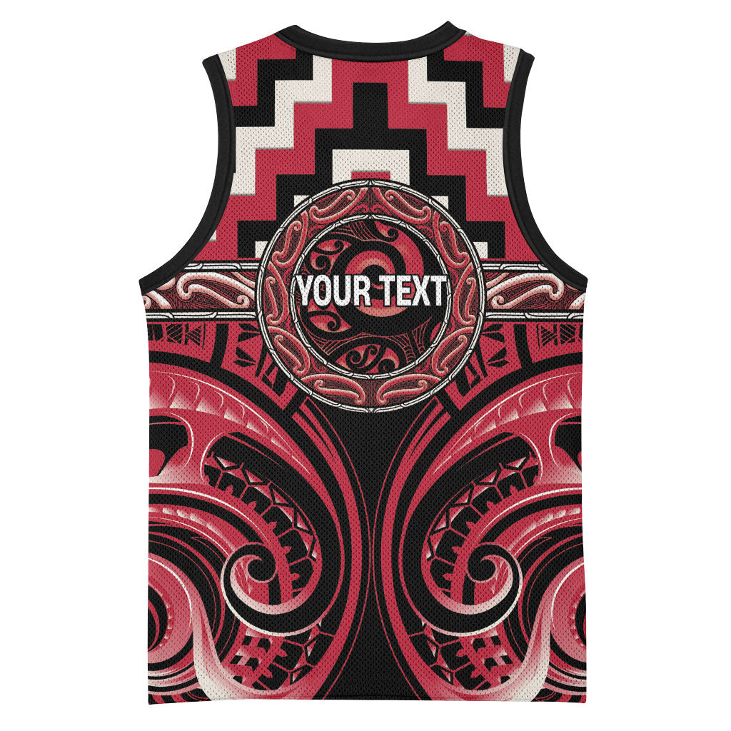 Aotearoa Ngai Te Rangi Personalised Basketball Jersey Maori Iwi Poutama Puhoro Tattoo