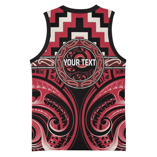 Aotearoa Ngai Te Rangi Personalised Basketball Jersey Maori Iwi Poutama Puhoro Tattoo