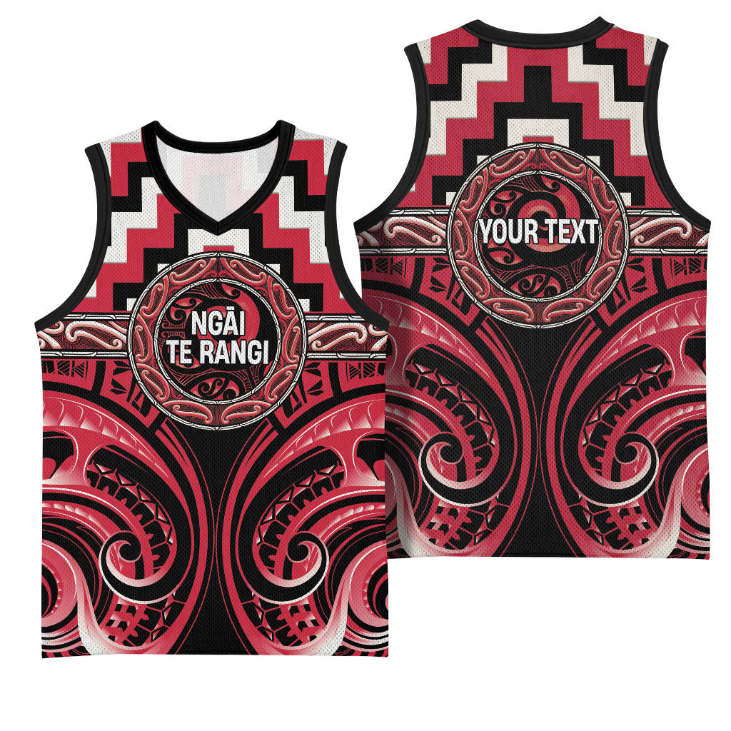 Aotearoa Ngai Te Rangi Personalised Basketball Jersey Maori Iwi Poutama Puhoro Tattoo