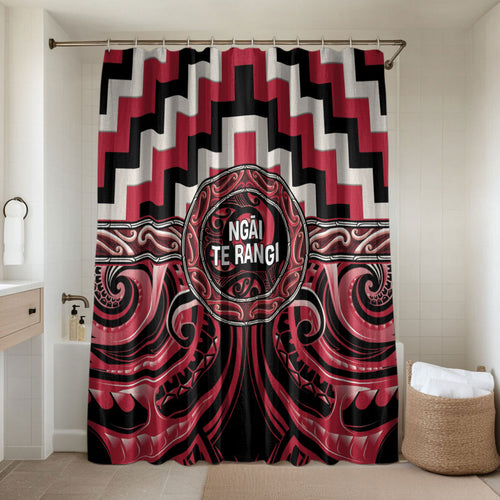 Aotearoa Ngai Te Rangi Bathroom Set Maori Iwi Poutama Puhoro Tattoo