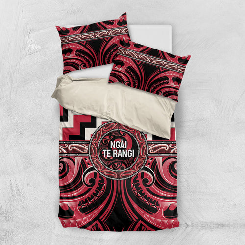 Aotearoa Ngai Te Rangi Bedding Set Maori Iwi Poutama Puhoro Tattoo