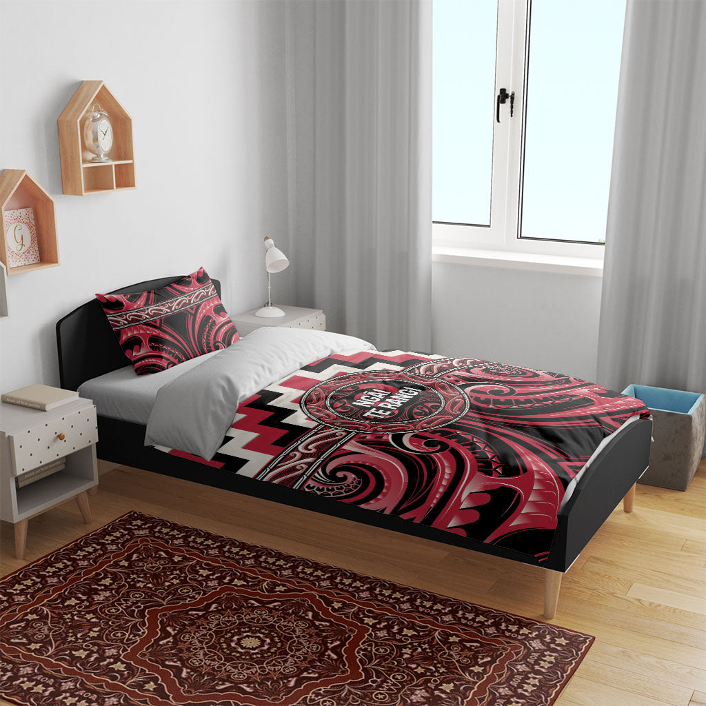 Aotearoa Ngai Te Rangi Bedding Set Maori Iwi Poutama Puhoro Tattoo