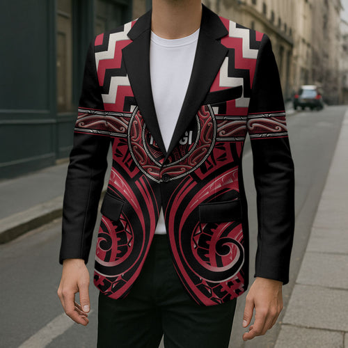 Aotearoa Ngai Te Rangi Personalised Blazer Maori Iwi Poutama Puhoro Tattoo