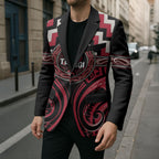 Aotearoa Ngai Te Rangi Personalised Blazer Maori Iwi Poutama Puhoro Tattoo