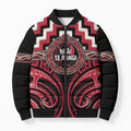 Aotearoa Ngai Te Rangi Personalised Bomber Puffer Jacket Maori Iwi Poutama Puhoro Tattoo