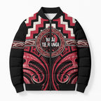 Aotearoa Ngai Te Rangi Personalised Bomber Puffer Jacket Maori Iwi Poutama Puhoro Tattoo