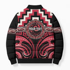 Aotearoa Ngai Te Rangi Personalised Bomber Puffer Jacket Maori Iwi Poutama Puhoro Tattoo