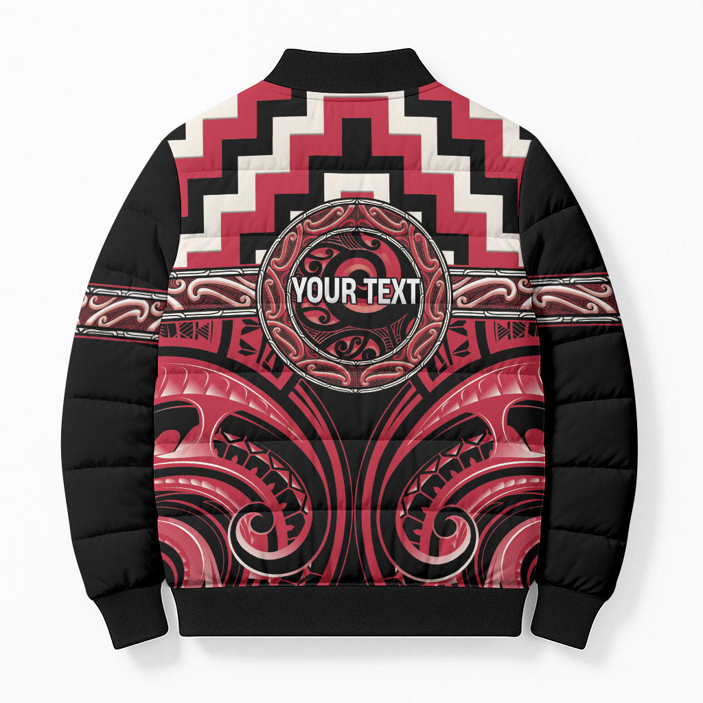 Aotearoa Ngai Te Rangi Personalised Bomber Puffer Jacket Maori Iwi Poutama Puhoro Tattoo