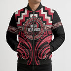 Aotearoa Ngai Te Rangi Personalised Bomber Puffer Jacket Maori Iwi Poutama Puhoro Tattoo