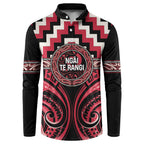 Aotearoa Ngai Te Rangi Personalised Button Sweatshirt Maori Iwi Poutama Puhoro Tattoo