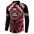 Aotearoa Ngai Te Rangi Personalised Button Sweatshirt Maori Iwi Poutama Puhoro Tattoo
