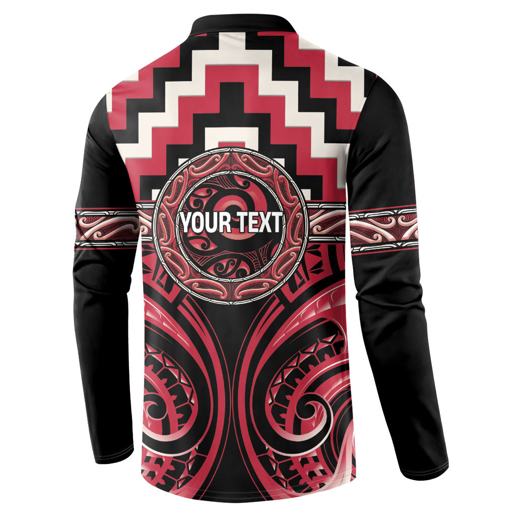 Aotearoa Ngai Te Rangi Personalised Button Sweatshirt Maori Iwi Poutama Puhoro Tattoo